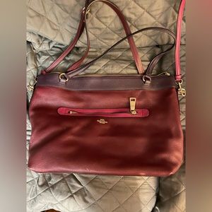 Coach Plum Colored Crossbody Tote Bag